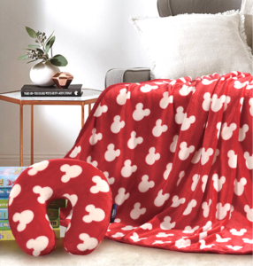 迪士尼米奇U型毯套装（红）DSN15-D010 U型枕+毯子