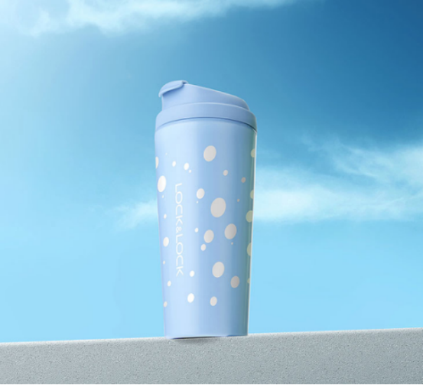 LOCK&LOCK乐扣乐扣 HAP958FU 仲夏蓝双层咖啡杯470mL