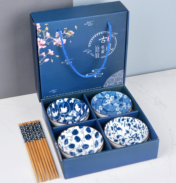 CD古风餐具-4碗4筷-青花韵