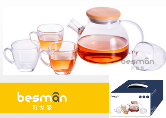 LWS 贝世曼 贝尚竹盖茶壶五件套 一壶四杯BSH/L5