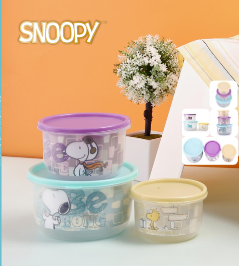 SNOOPY史努比悦活三入保鲜碗SP-C129  PP